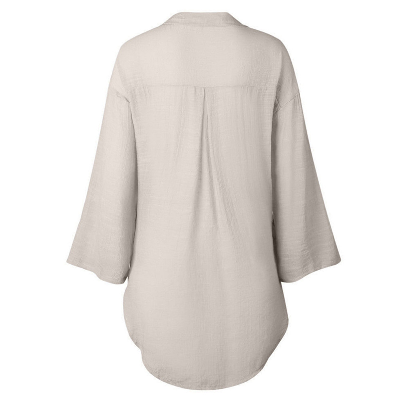 thumbnail image 4 of Blusa camisa para mujer Vestido para mujer - Blusas holgadas con botones - Blusa de poliéster de manga larga y cuello en V - Verano, sexy/casual - Tallas M a XXXL, 4 of 5
